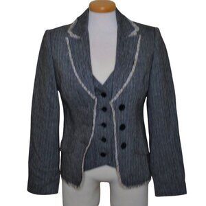 Vintage BGN & CO. Unique Wool Blend Blazer with Faux Vest
